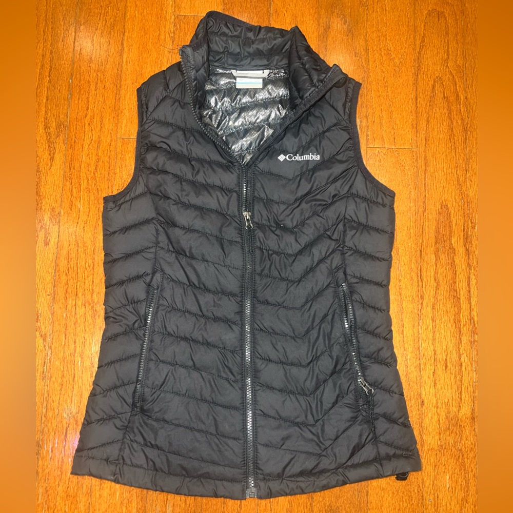 Columbia Women’s Powder Lite Vest White Out Puffer Insulated Omni-Heat Small